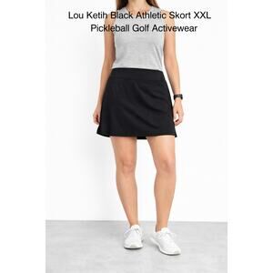 LouKeith Black Athletic Skort XXL Women Pickleball Golf Tennis‎ Activewear Skirt